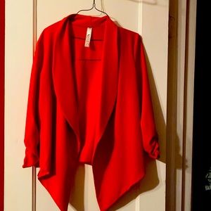 Fuchsia pink dressy blazer.